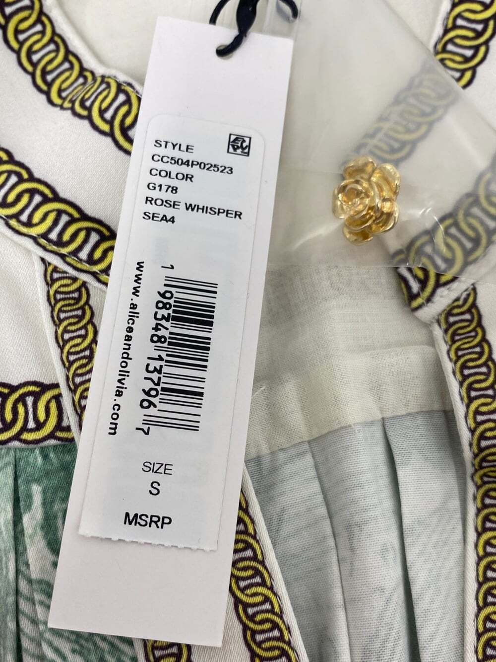 Alice + Olivia Cora Rose Whisper Cotton Dress Small NWT $495 - Picture 10 of 13